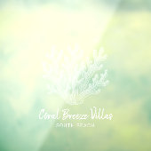 Shimmering Sea Coral Silhouette Window Cling ウィンドウサイン (シート3)