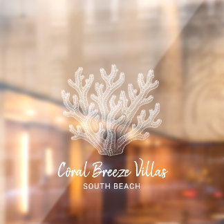 Shimmering Sea Coral Silhouette Window Cling ウィンドウサイン