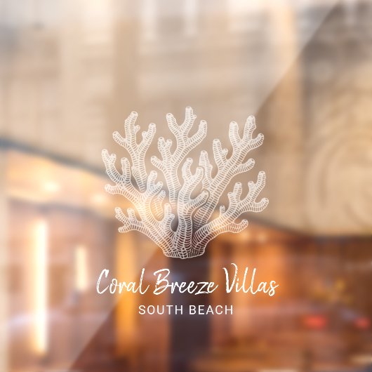 Shimmering Sea Coral Silhouette Window Cling ウィンドウサイン (シート2)