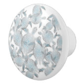 "Shimmering Sea Turtles" | Modern Silver Coastal セラミックノブ (右)