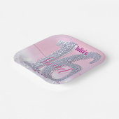 Shimmering Stylish Chic Rhinestone Sweet Sixteen ペーパープレート (傾斜あり)