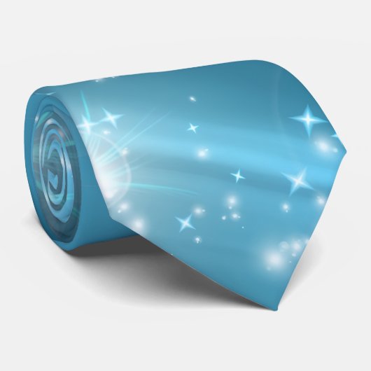 Shimmering Teal Nebula Effect Neck Tie ネクタイ (ロール)