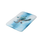 Shimmering Turquoise Sea Turtle | Coastal バスマット (アングル)