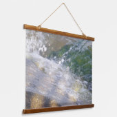 Shimmering Water on Rocks Wood Wall Tapestry 吊り下げ型タペストリー (傾斜あり)