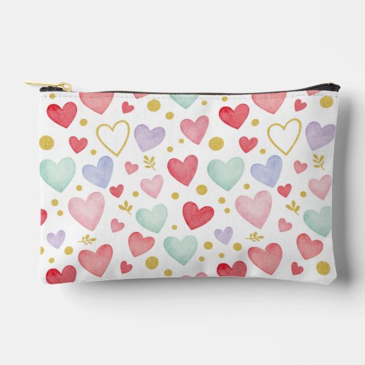 Shimmering Watercolor Sweethearts アクセサリーポーチ (正面)