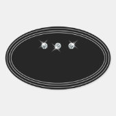 Shimmeryカラフルグリッター製品ラベルダイヤモンド 楕円形シール (正面)