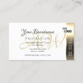 Shimmeryゴールデンホワイトカラフルストライプロゴの追加 名刺 (裏面)