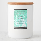 Shimmeryティール(緑がかった色)グリッター製品ラベル(ダイヤモンド付き) フードラベル (正面)