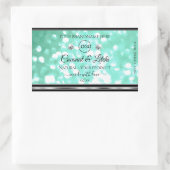 Shimmeryティール（緑がかった色）グリッター製品ラベルDiamondsロゴ 長方形シール (バッグ)