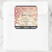 Shimmeryバラ金ゴールドグリッター製品ラベルダイヤモンド スクエアシール (バッグ)