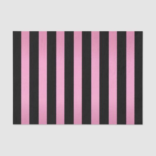 Shimmeryピンクおよび黒いストライプ 薄葉紙 (正面)