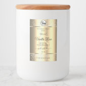 Shimmery金ゴールドグリッターイニシャル製品ラベルのロゴ フードラベル (正面)