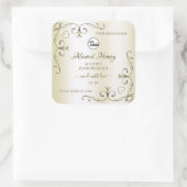 Shimmery Cream製品ラベルの華美コーナーロゴ スクエアシール (バッグ)