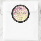 Shimmery Purple金ゴールドグリッターロゴ製品ラベル ラウンドシール (バッグ)