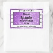 Shimmery Purple きらめくグリッター製品ラベル 長方形シール (バッグ)