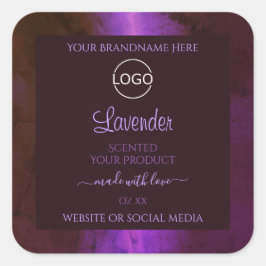 Shimmery Purple Marble製品ラベエレガントルロゴ スクエアシール