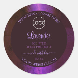 Shimmery Purple Marble製品ラベエレガントルロゴ ラウンドシール