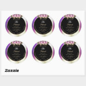 Shimmery Purple Marble Black Product Labelsロゴ ラウンドシール (シート)
