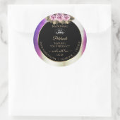 Shimmery Purple Marble Black Product Labelsロゴ ラウンドシール (バッグ)