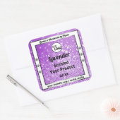 Shimmery Purple Sparkleグリッター製品ラベルロゴ スクエアシール (封筒)