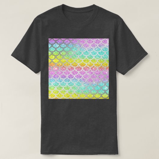 Shimmery Rainbow Glitter Mermaid Scales 19 Tシャツ (デザイン正面)