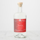 Shimmery Red Logo Initials Glitter Product Labels リキュールボトルラベル (正面)