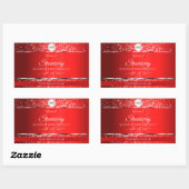 Shimmery Red Logo Initials Glitter Product Labels 長方形シール (シート)
