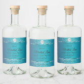Shimmery Teal Logo Initials Glitter Product Labels リキュールボトルラベル (ボトル)