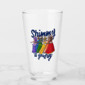 Shimmy til you drop Rainbow Belly Dancer Art Belly タンブラーグラス (正面)