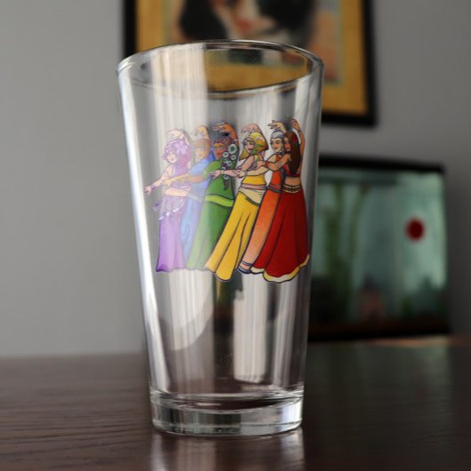 Shimmy til you drop Rainbow Belly Dancer Art Belly タンブラーグラス
