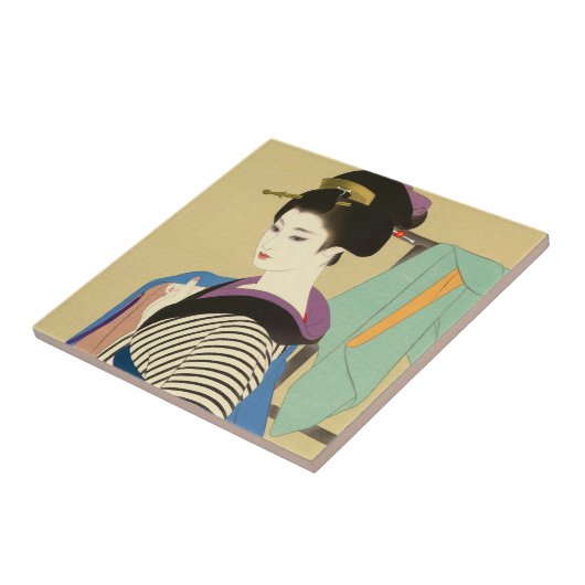 Shimura Tatsumi日本のな女性の2つの主題 タイル (側面)