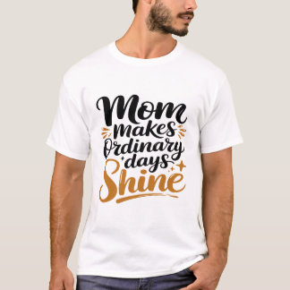 Shineタイポグラフィーデザイン - エレガントな輝きの黄金Scr Tシャツ
