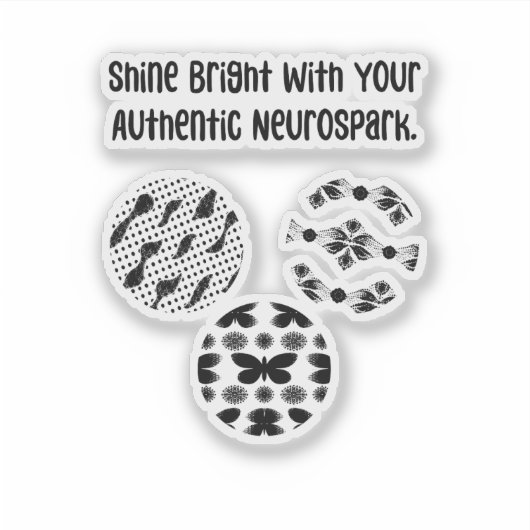 Shine Bright Authentic Neurospark Neurodiversity シール (正面)