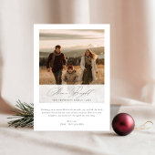 Shine Bright Elegant Script Rustic Christmas Photo シーズンカード