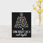 Shine Bright Like A Call Light Funny Nurse Christm カード (黄色い花)