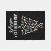 Shine Bright Like A Call Light Funny Nurse Christm フリースブランケット (正面(横))