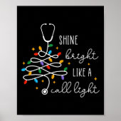 Shine Bright Like A Call Light Nurse Christmas Lig ポスター (正面)