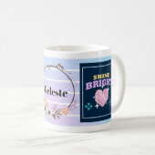 Shine Bright – Personalized Floral Inspirational M コーヒーマグカップ (正面右)