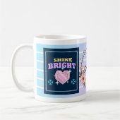 Shine Bright – Personalized Floral Inspirational M コーヒーマグカップ (左)
