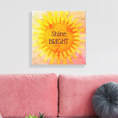 Shine Bright Positive Affirmation Quote Wall Art キャンバスプリント (インサイチュ (リビング))