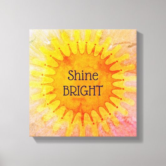Shine Bright Positive Affirmation Quote Wall Art キャンバスプリント (正面)