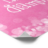 Shine Bright Quote with Silver Sparkle Heart ポスター (角)