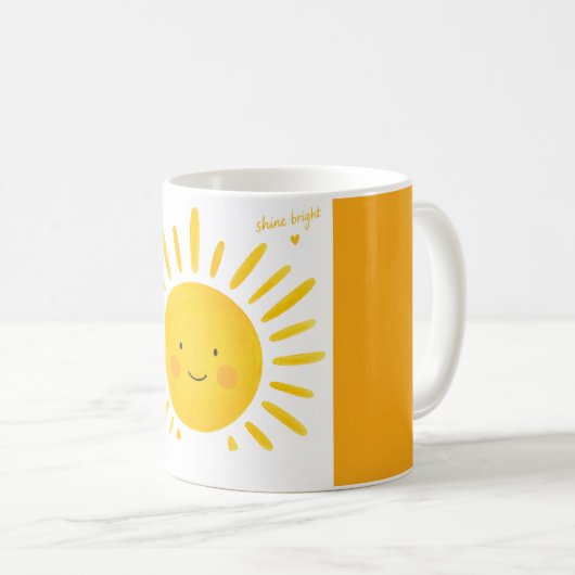 Shine Bright Smiling Sun Mug コーヒーマグカップ (正面右)
