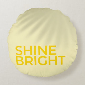 “Shine Bright” – Sunny Yellow Motivational Round P ラウンドクッション