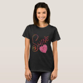 Shine | Elegant Textured Calligraphy Art Tシャツ (正面フル)