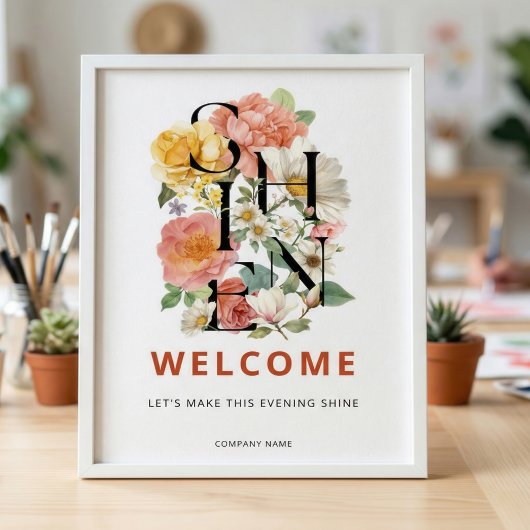 SHINE Floral Corporate Event Welcome Sign ポスター