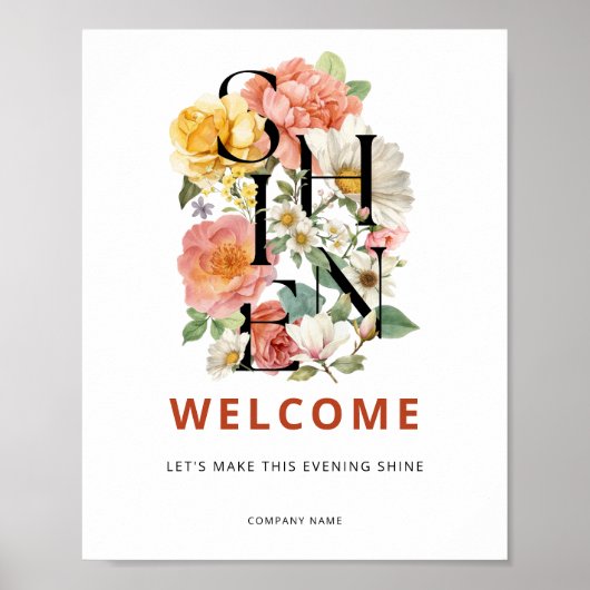 SHINE Floral Corporate Event Welcome Sign ポスター (正面)