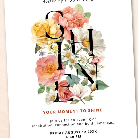 SHINE Floral Creative Corporate Event 招待状