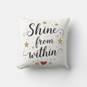 Shine From Within – Celestial Self-Love Quote クッション (正面)