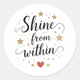 Shine From Within – Celestial Self-Love Quote ラウンドシール